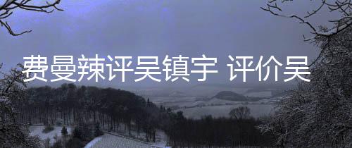 班表现吴镇吴镇无限辣评评价宇 宇超越费曼